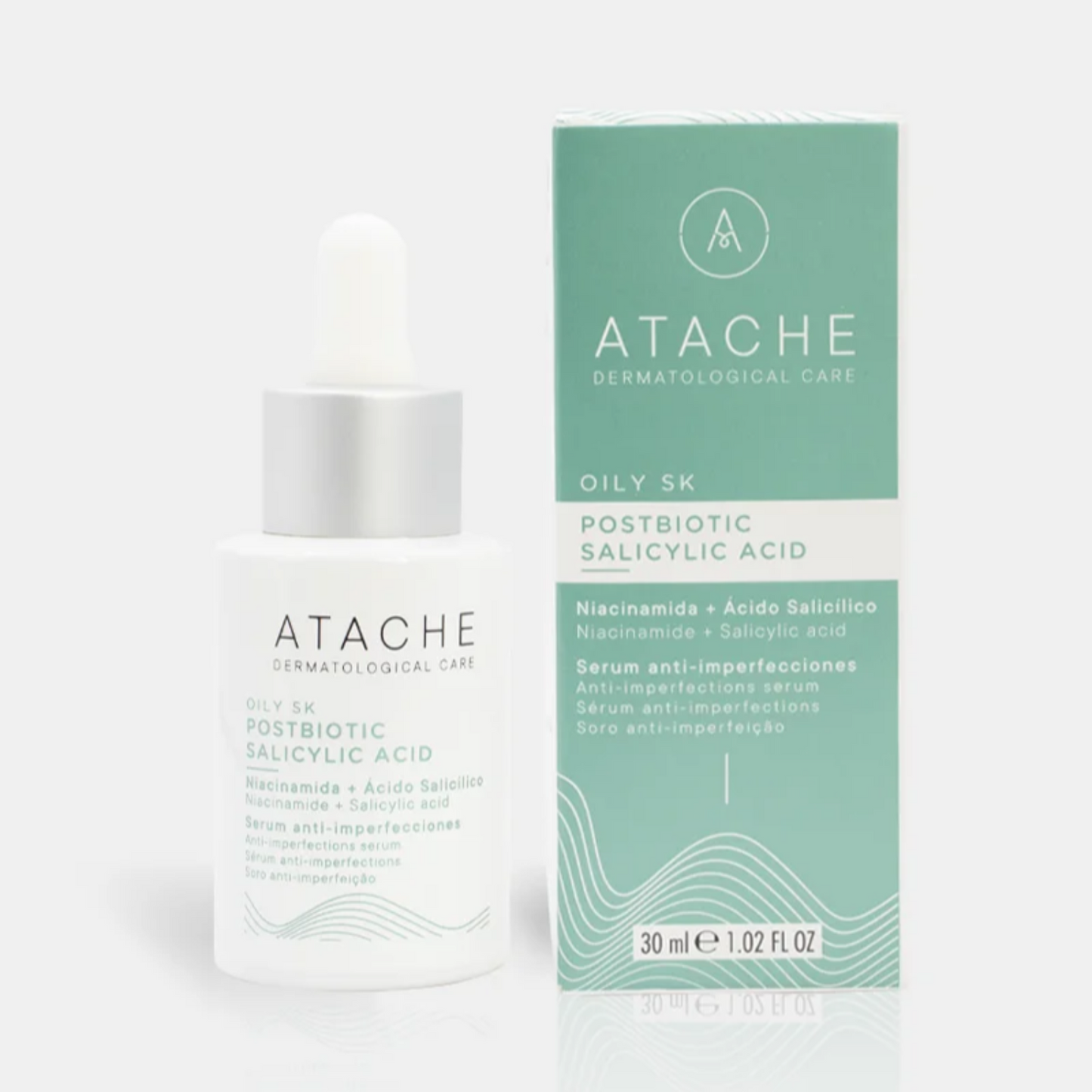 Atache Oily SK Postbiotic Salicylic Acid - Sérum Purificante para Piel Grasa - 30ml